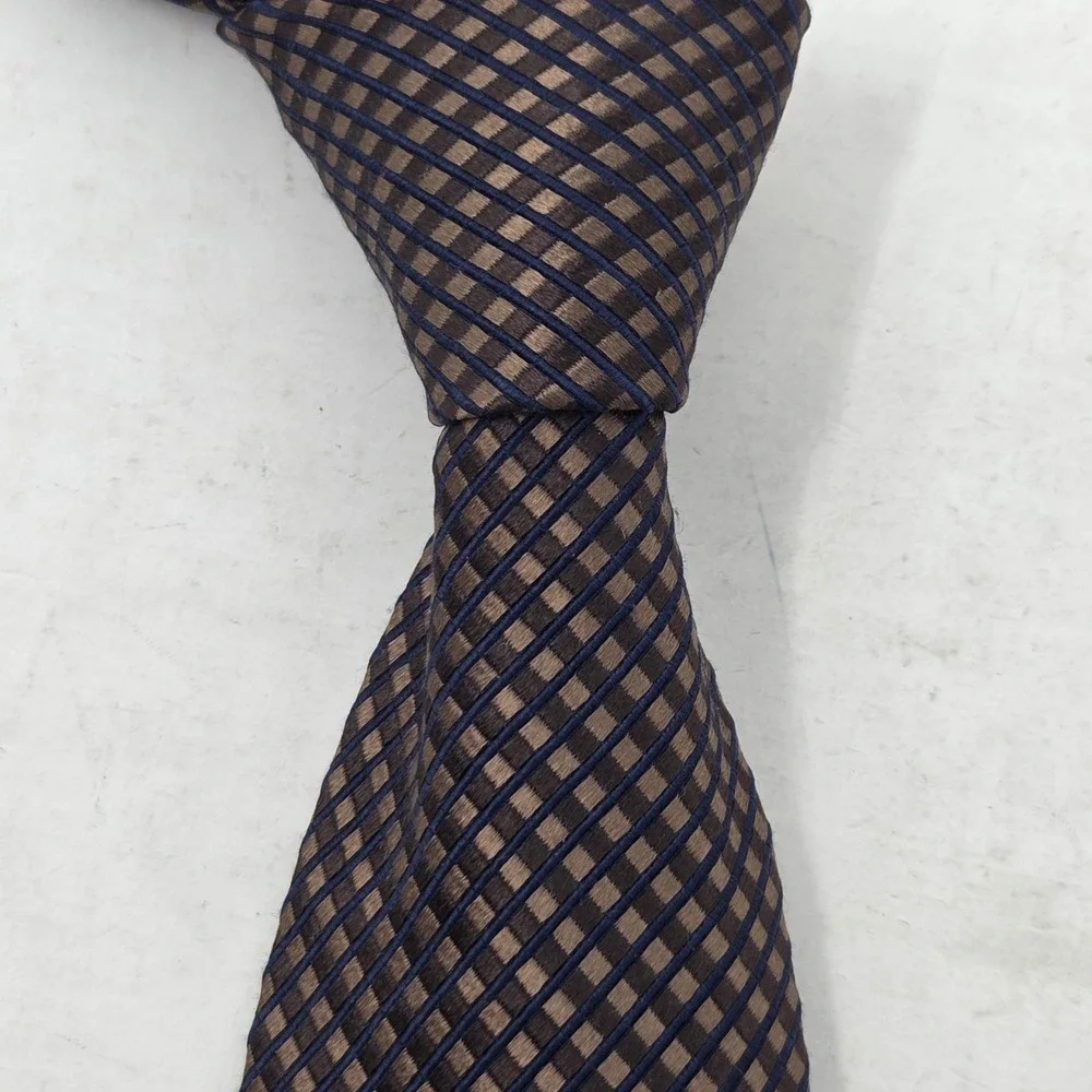 Donald J. Trump Signature Collection Mens Tie Brown Geometric Silk